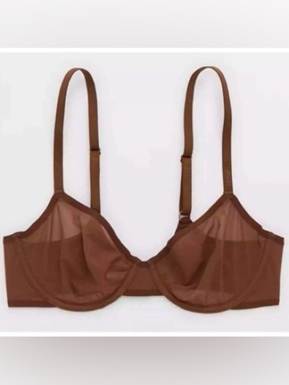 Aerie Smoothez Mesh Unlined Bra Brown Size 36B NEW NWT